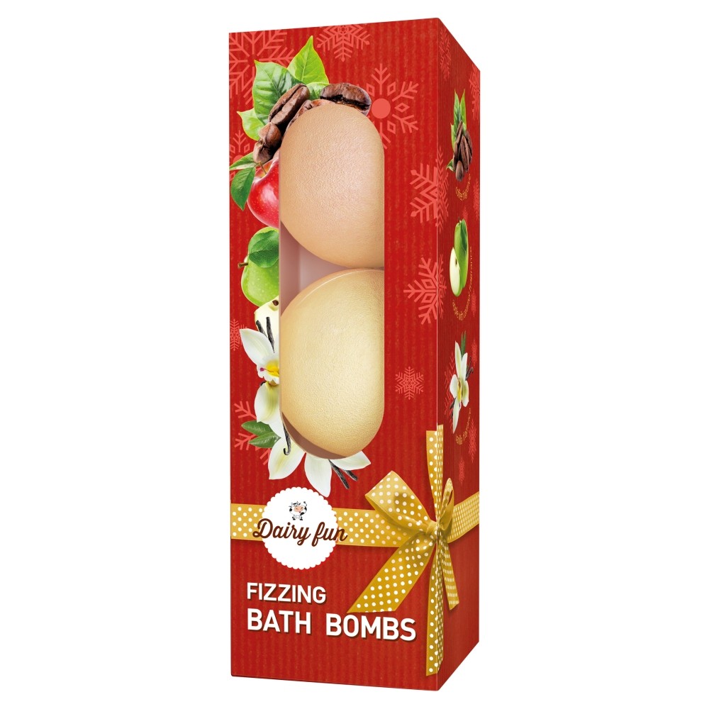 DELIA COSMETICS DAIRY FUN Šumivé bomby do kúpeľa Káva Jablko s karamelom Vanilka 3 x 100 g