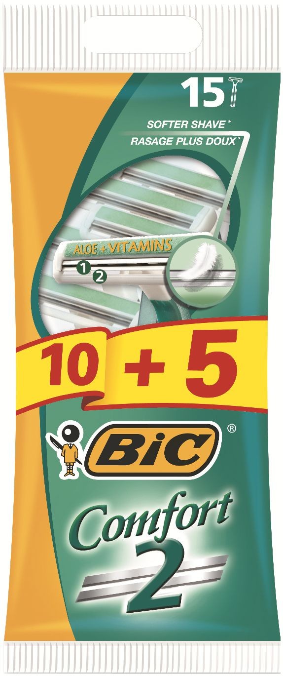 Holiaci strojček Bic Comfort 2 Pouch 10+5ks