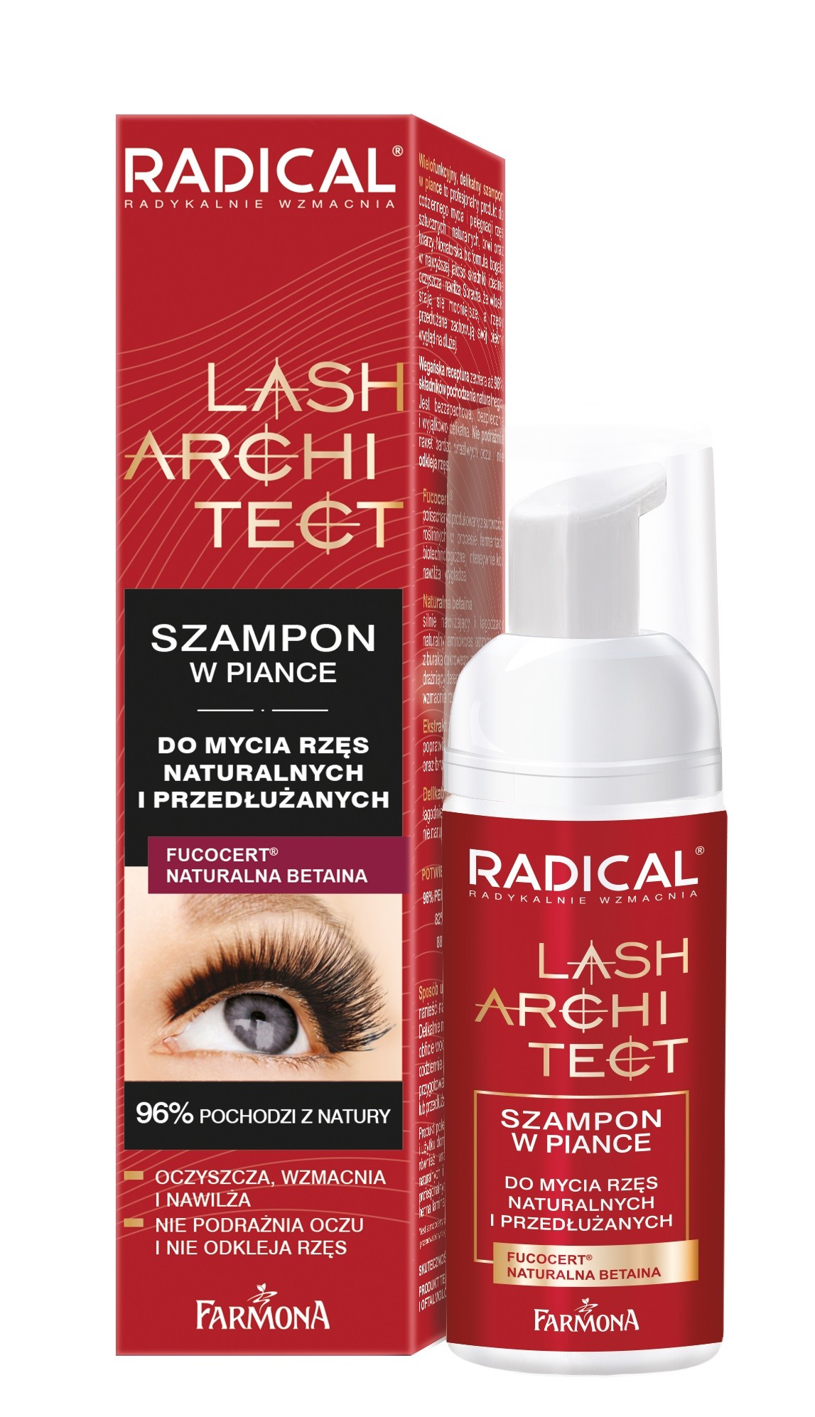 Farmona Radical Lash Architect Foam šampón - na umývanie prírodných a predĺžených mihalníc 50ml