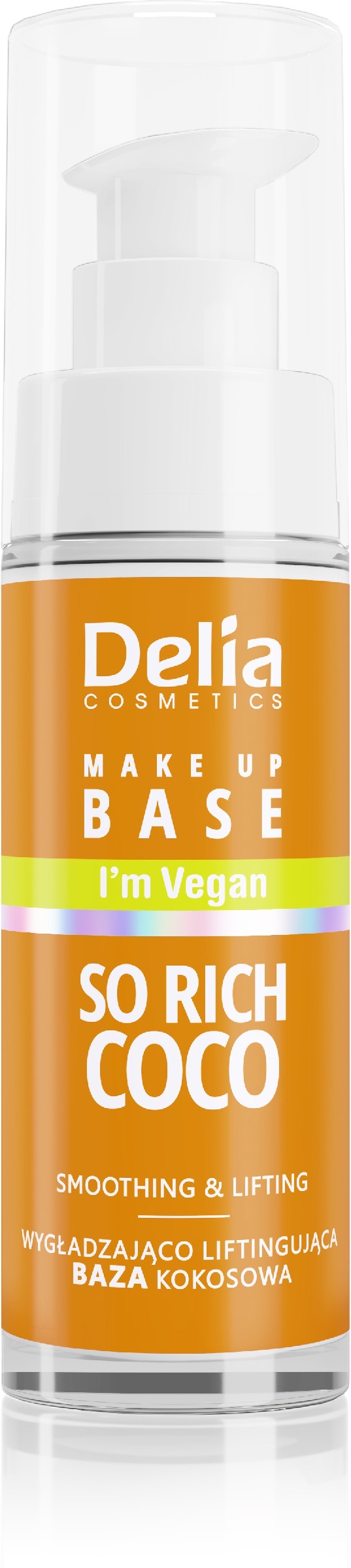 DELIA Make-up Base Vyhladzujúca a liftingová vegánska báza pod make-up So Rich Coco 30 ml