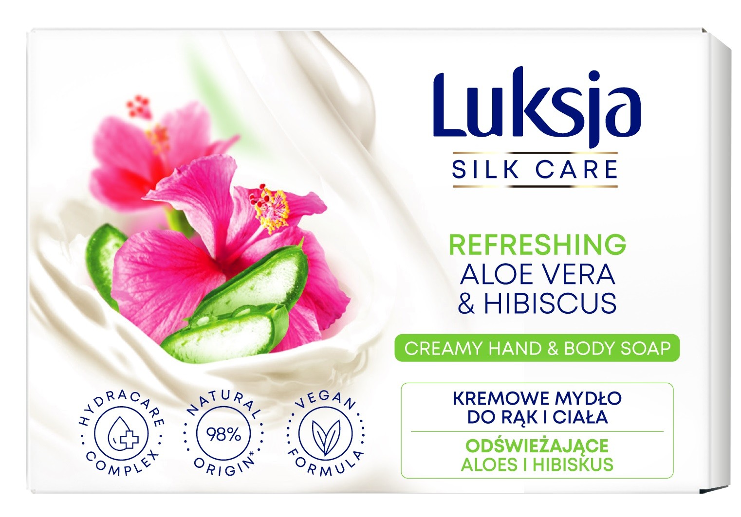 Luksja Silk Care Osviežujúce krémové mydlo na ruky - Aloe Vera a ibištek 100g