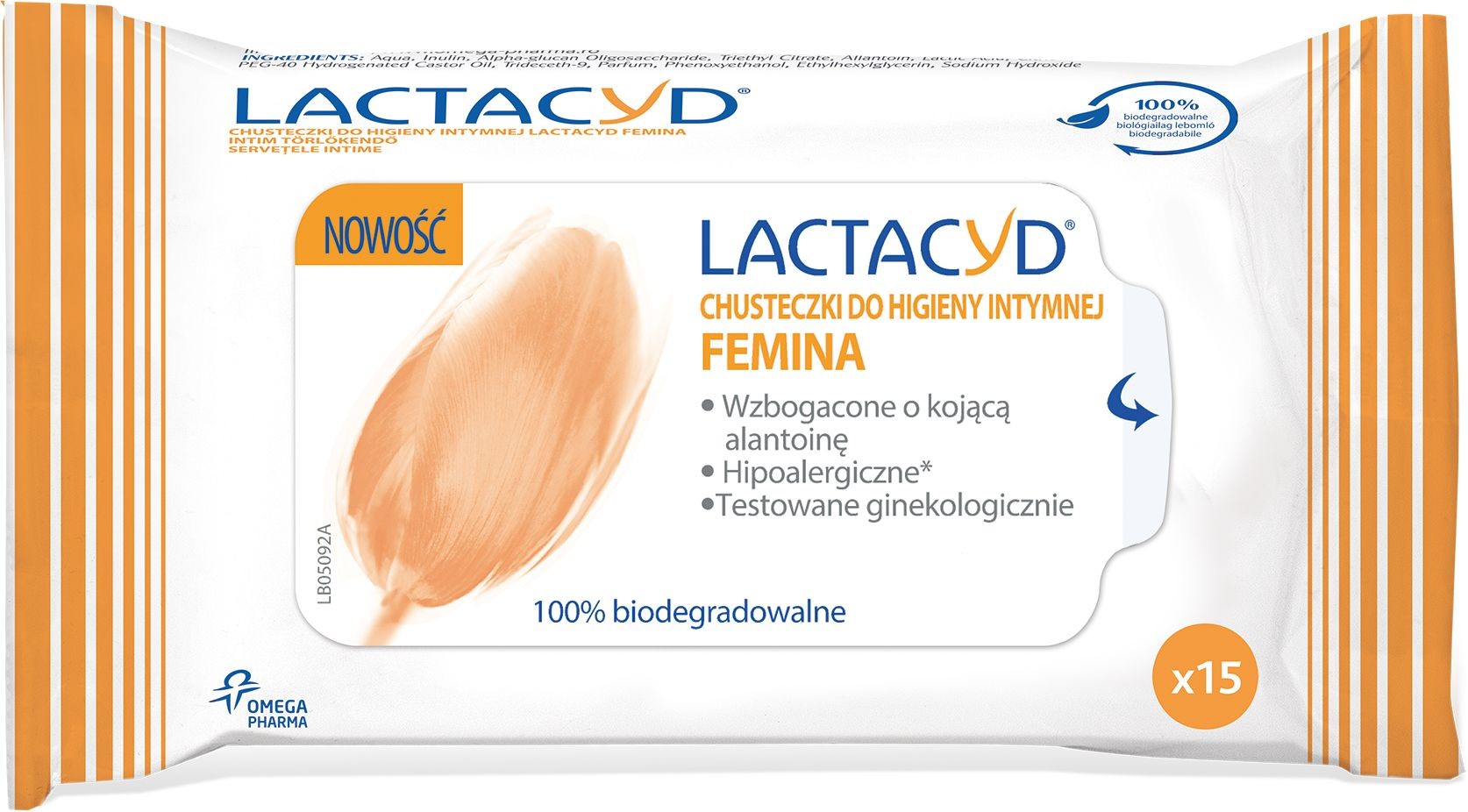 Lactacyd Femina Obrúsky na intímnu hygienu 1op-15ks