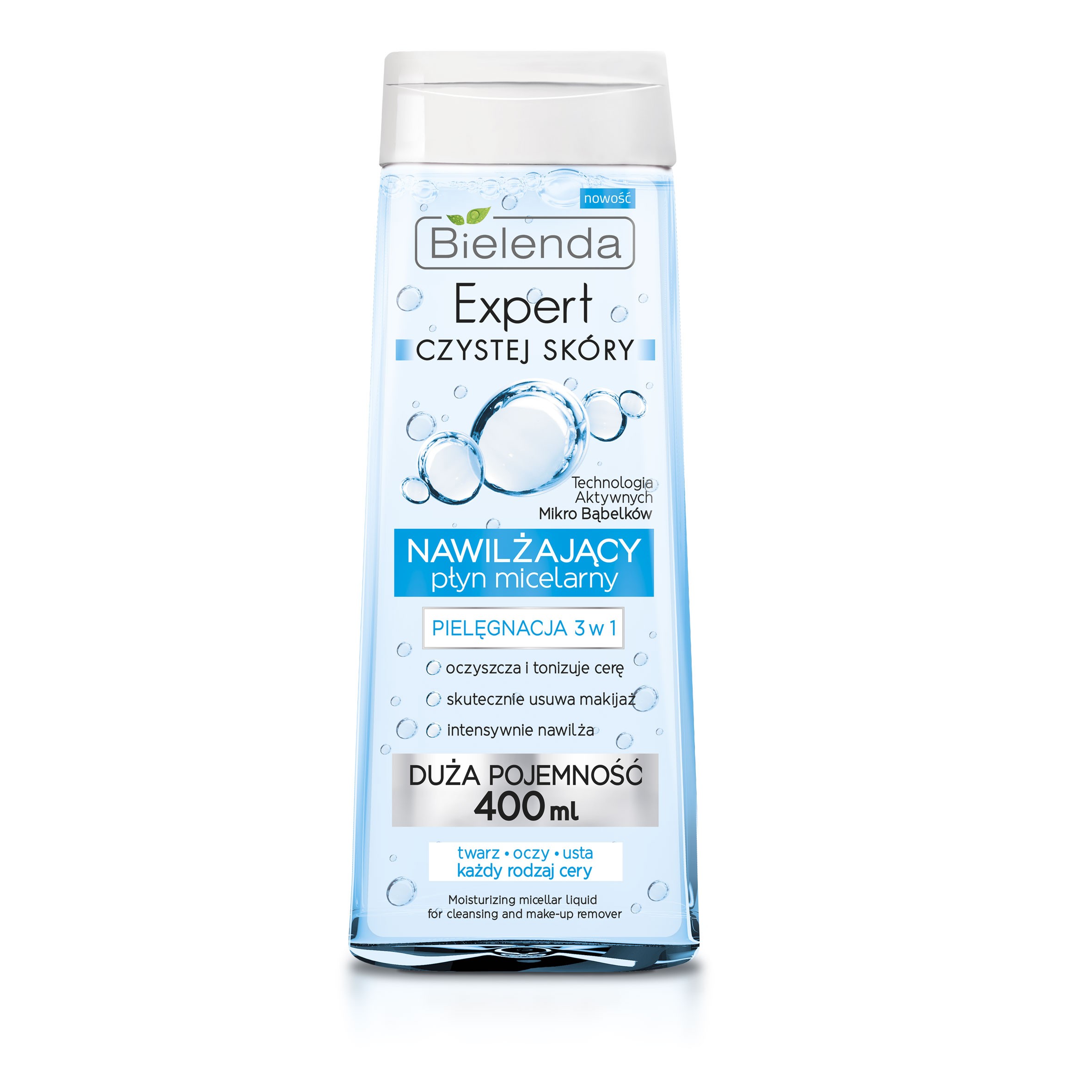 Bielenda Expert Clean Skin hydratačná micelárna voda 3v1 400ml