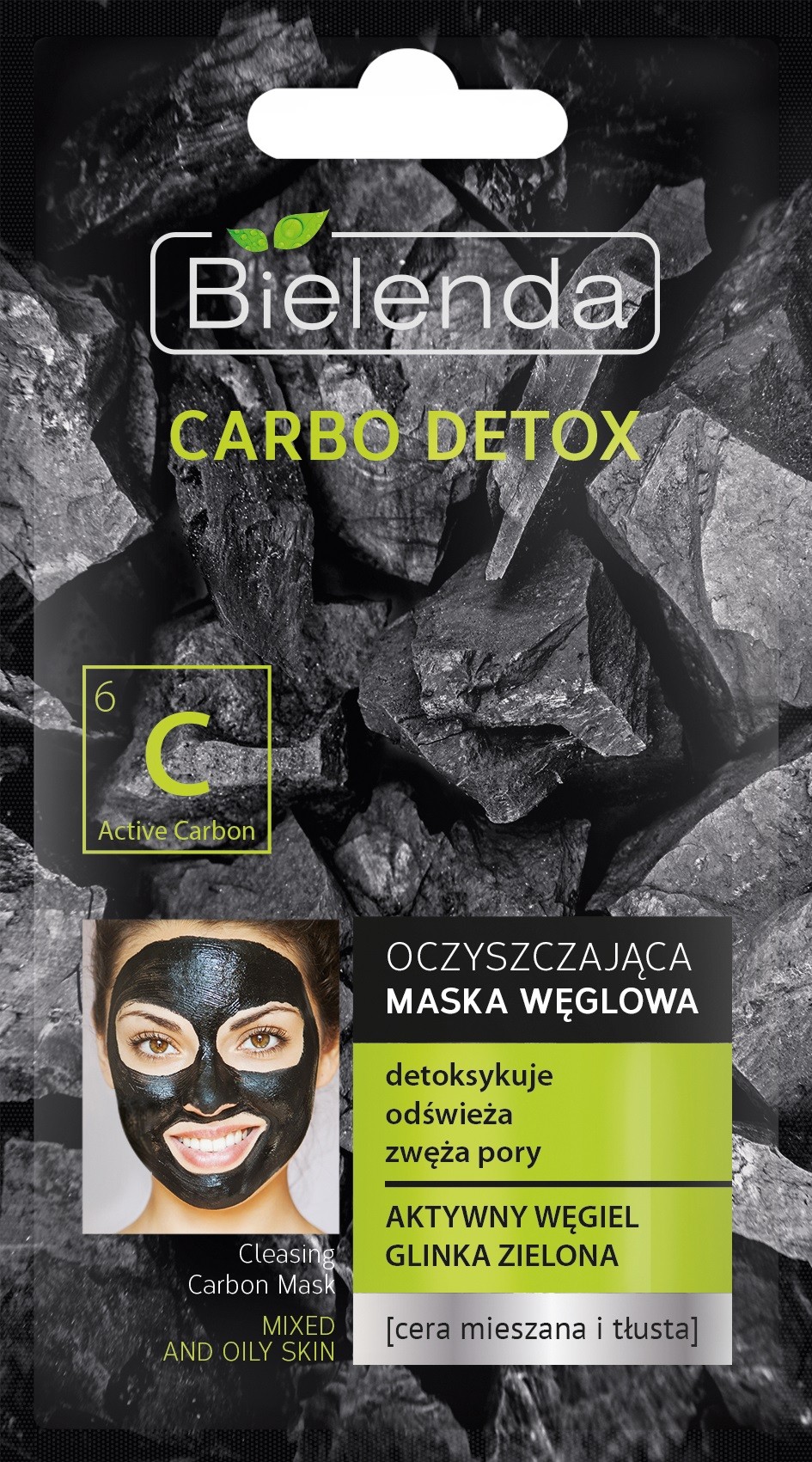 Bielenda Carbo Detox Čistiaca maska na zmiešanú a mastnú pleť 8g