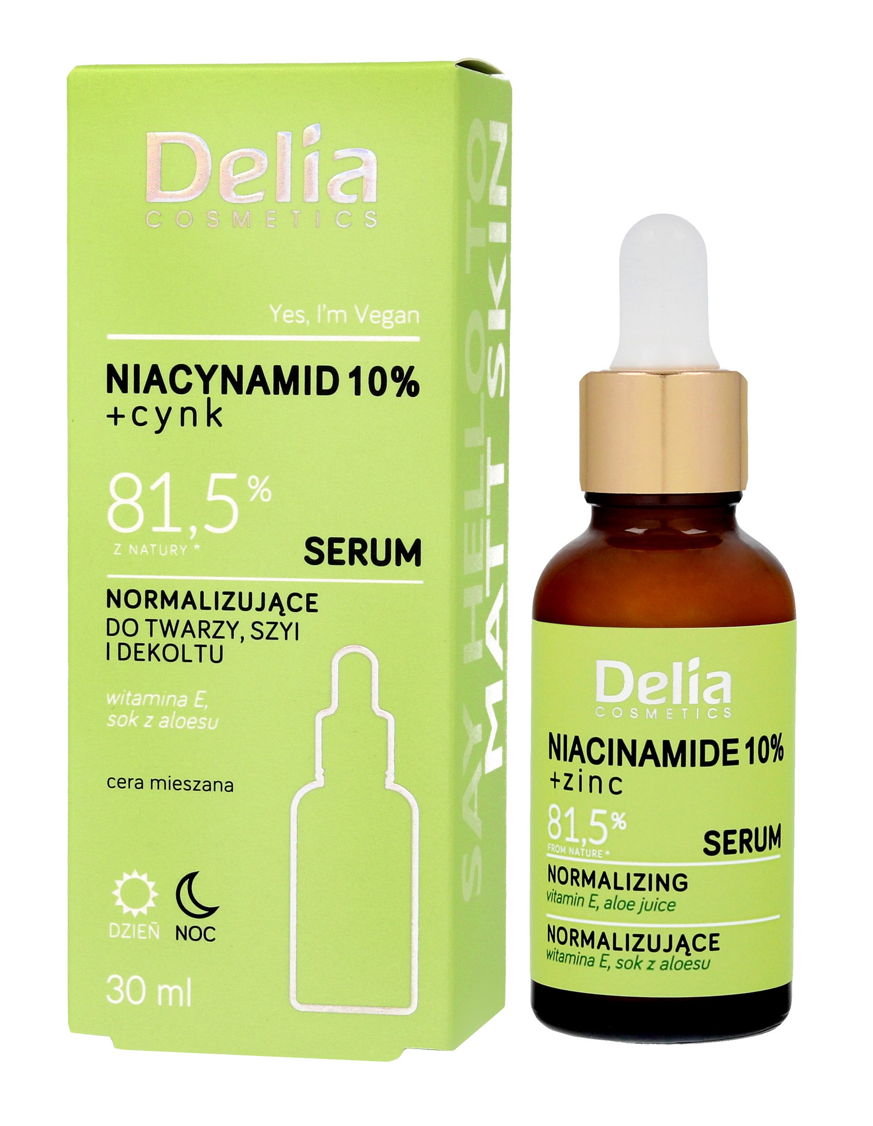 DELIA Sérum na tvár, krk a dekolt Niacínamid 10% + Zinok 81,5% 30 ml