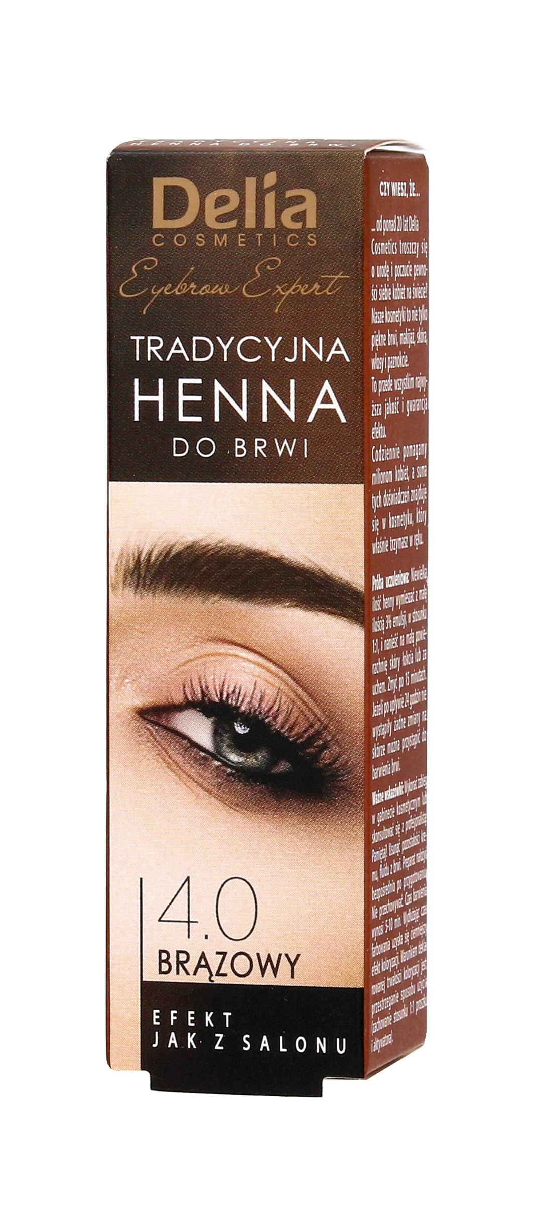 DELIA COSMETICS Tradičná Henna na obočie 4,0 Hnedá 2g