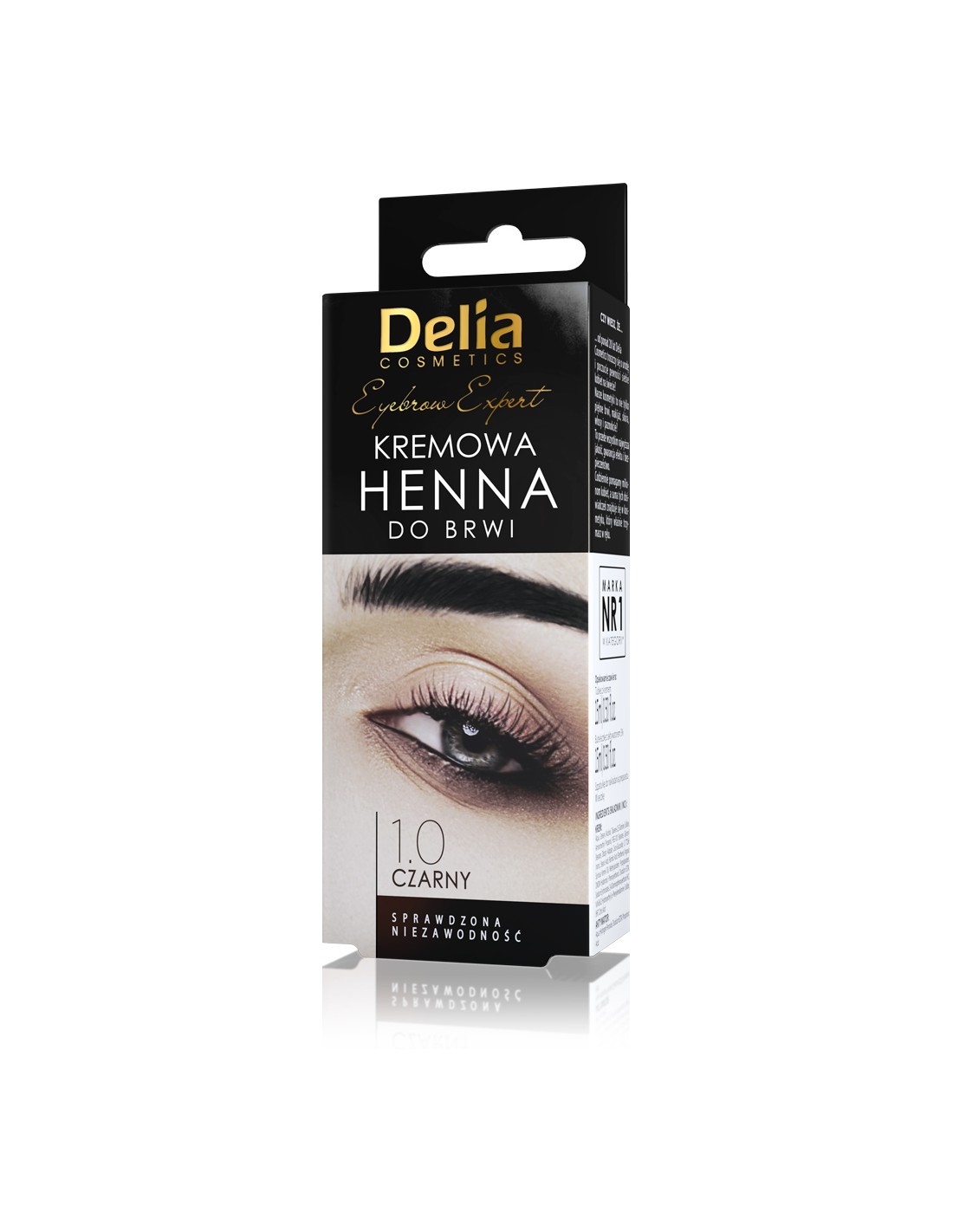 DELIA COSMETICS Krémová henna na obočie 1.0 Čierna 15ml