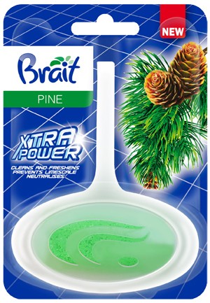 Toaletná kocka Brait Xtra Power v košíku - Pine 40g