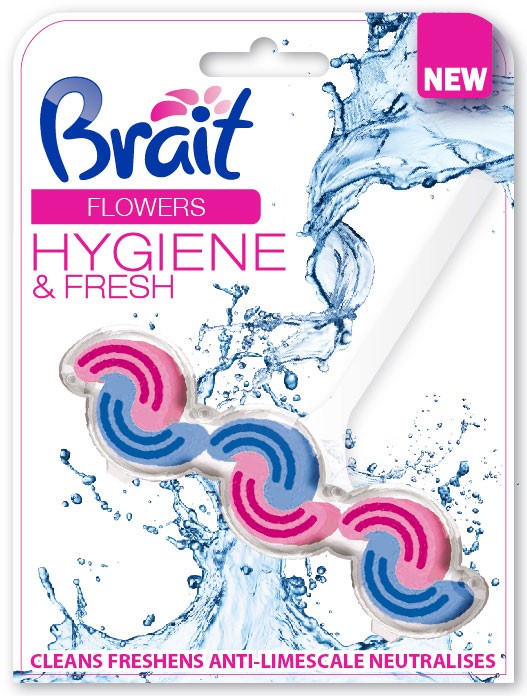 Brait Hygiene & Fresh 2-fázový WC blok na WC Flowers 45g