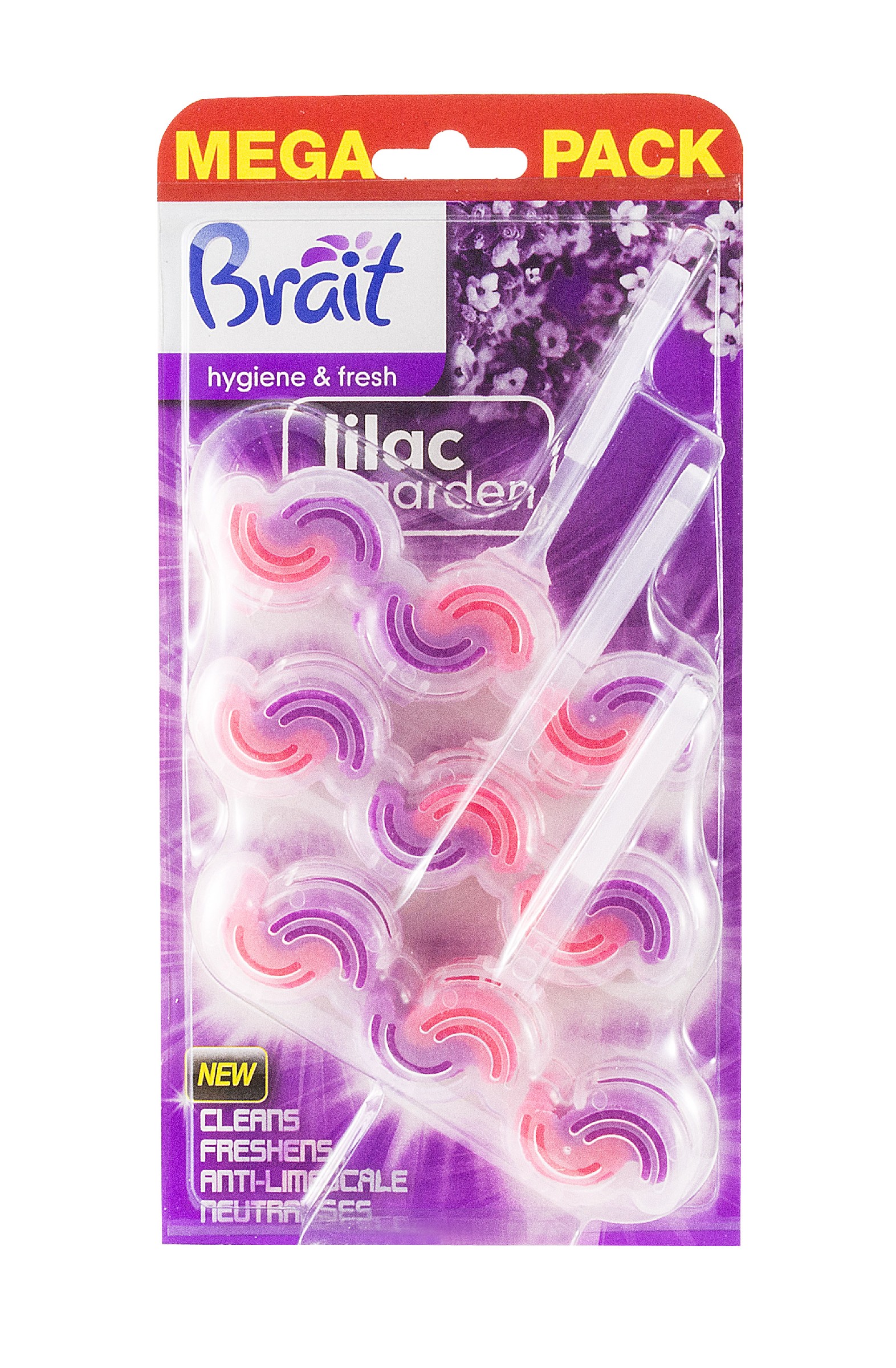 Brait Hygiene & Fresh 2-fázový WC blok Lilac Garden 1 balenie - 3x45g