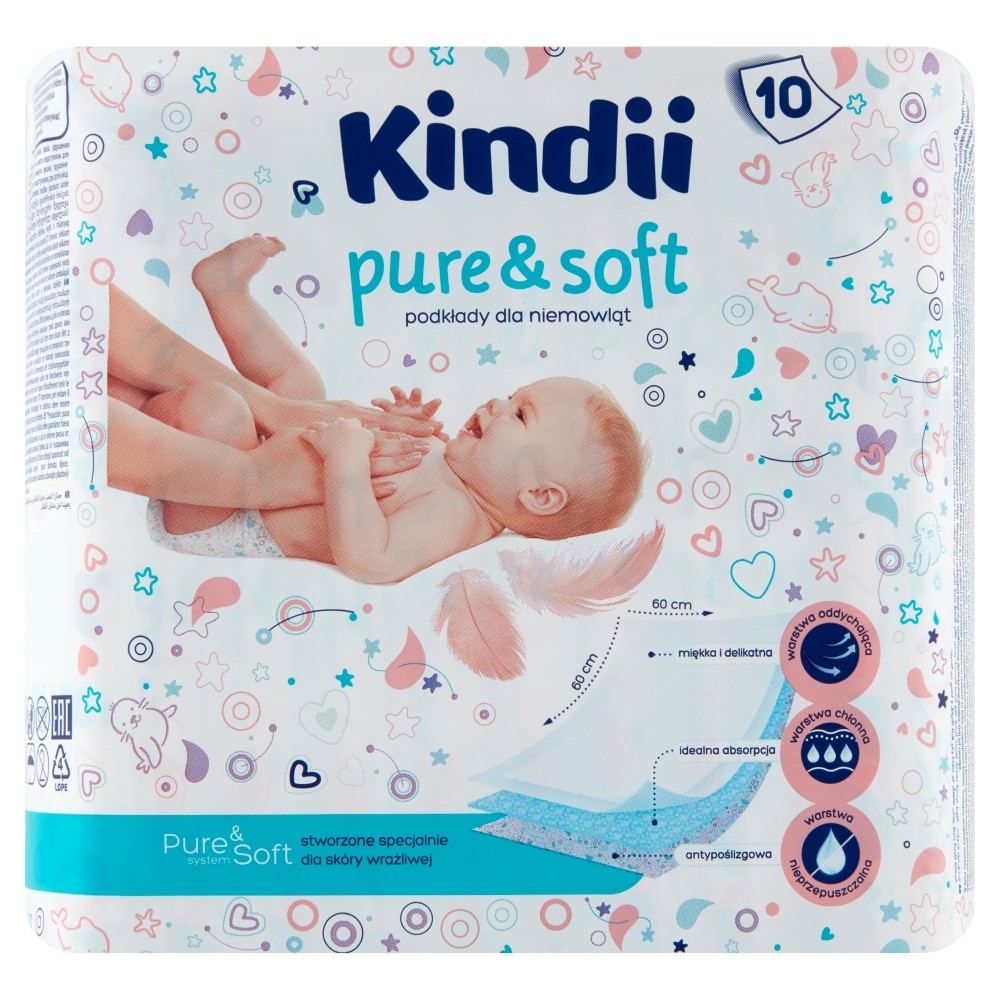 Kindii Pure & Soft jednorazové detské podložky 1op.-10ks