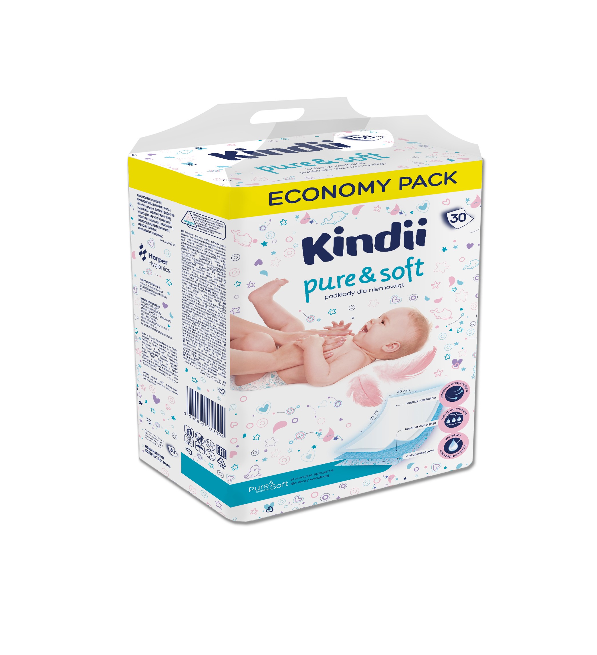 Kindii Pure & Soft jednorazové detské podložky 1op.-30ks