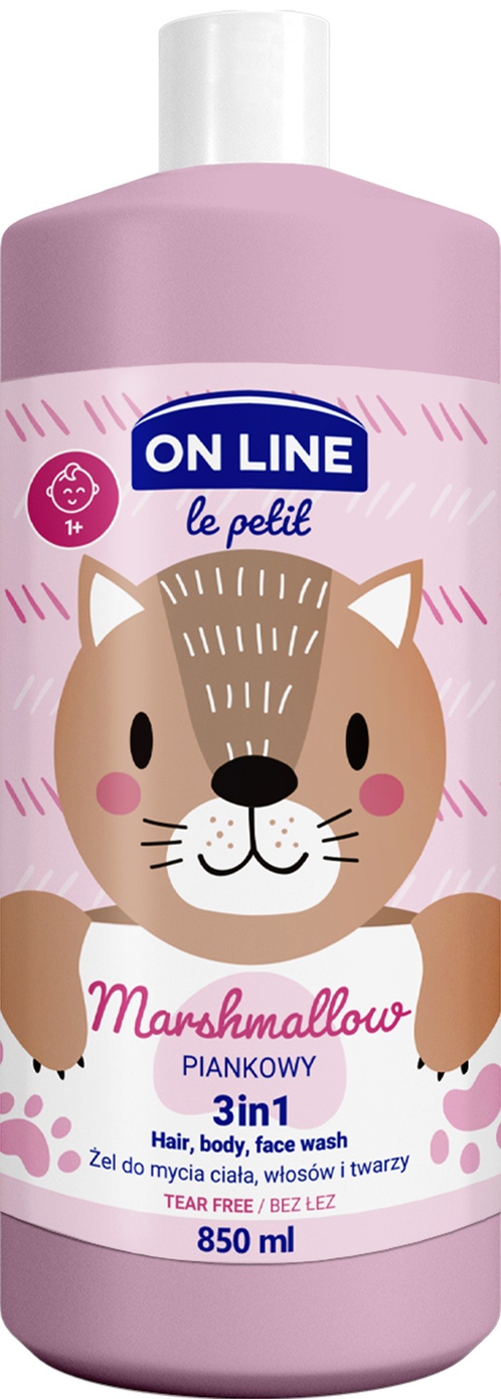 ON LINE Le Petit Baby Gel 3v1 na umývanie tela, vlasov a tváre - Pena 850 ml