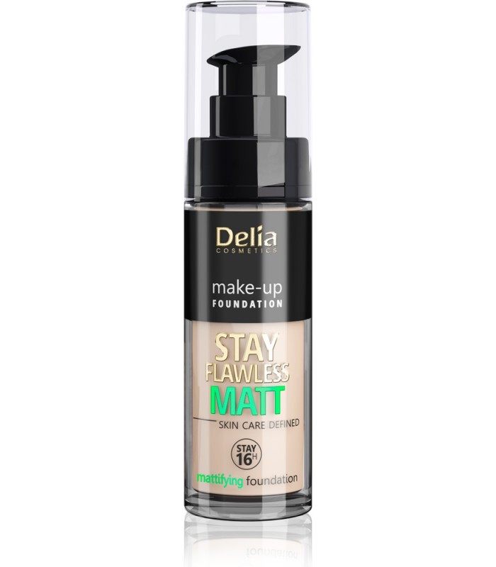 Delia Cosmetics Stay Flawless Matt zmatňujúci  make-up 16H 402 Light Beige 30ml