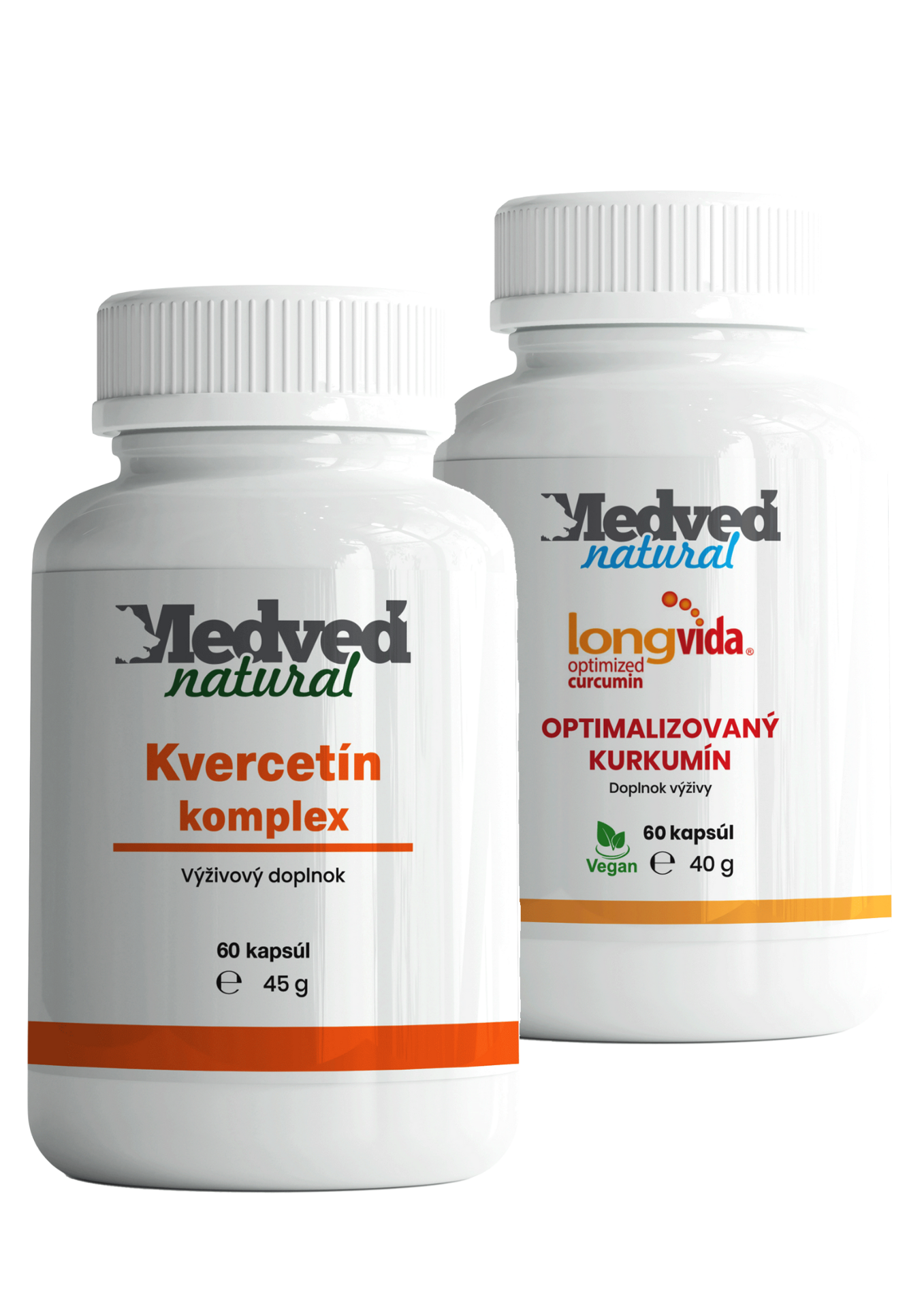 Medveď natural  Kvercetín komplex 60 kapsúl + LongVida® optimalizovaný kurkumín 60 kapsúl