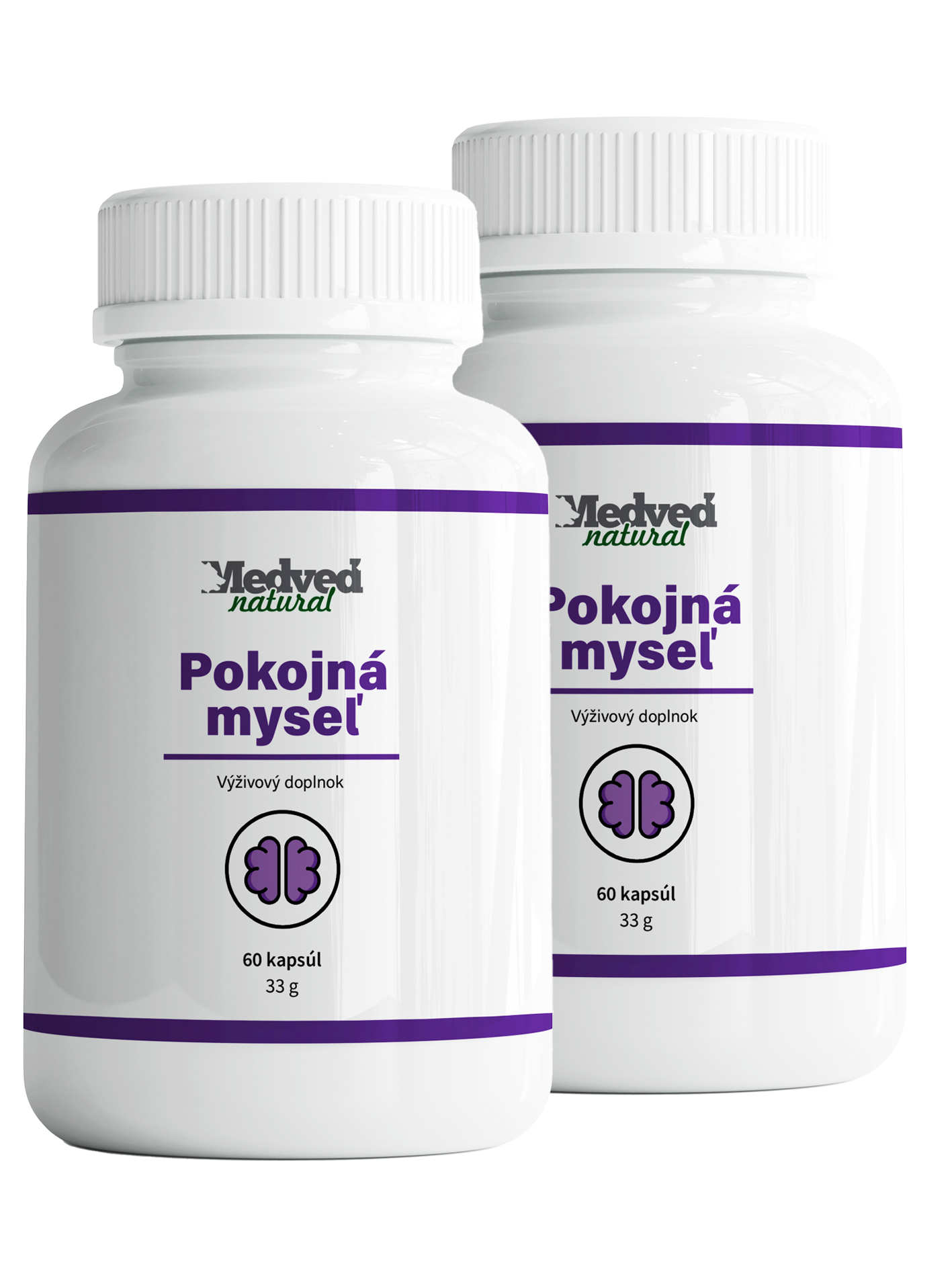 Medveď natural  2x Pokojná myseľ po 60 kapsúl (120 kapsúl spolu)