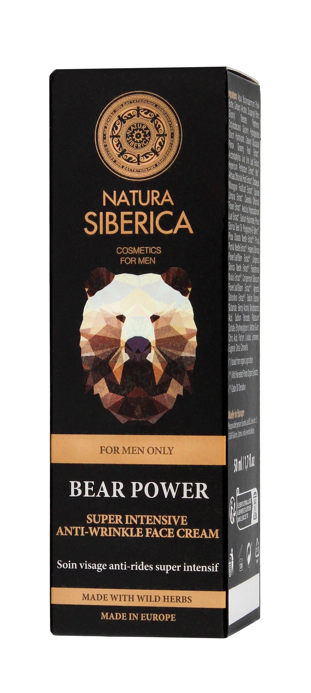 Natura Siberica Men Bear Power krém na tvár proti vráskam 50 ml