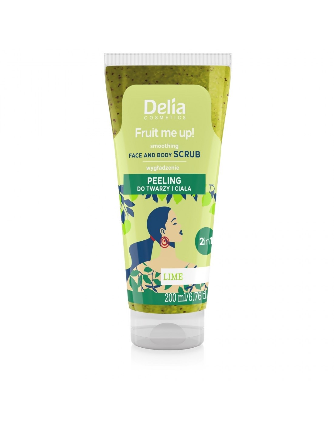 DELIA COSMETICS Fruit Me Up! Vyhladzujúci peeling na tvár a telo 2v1 - Limetka 200ml